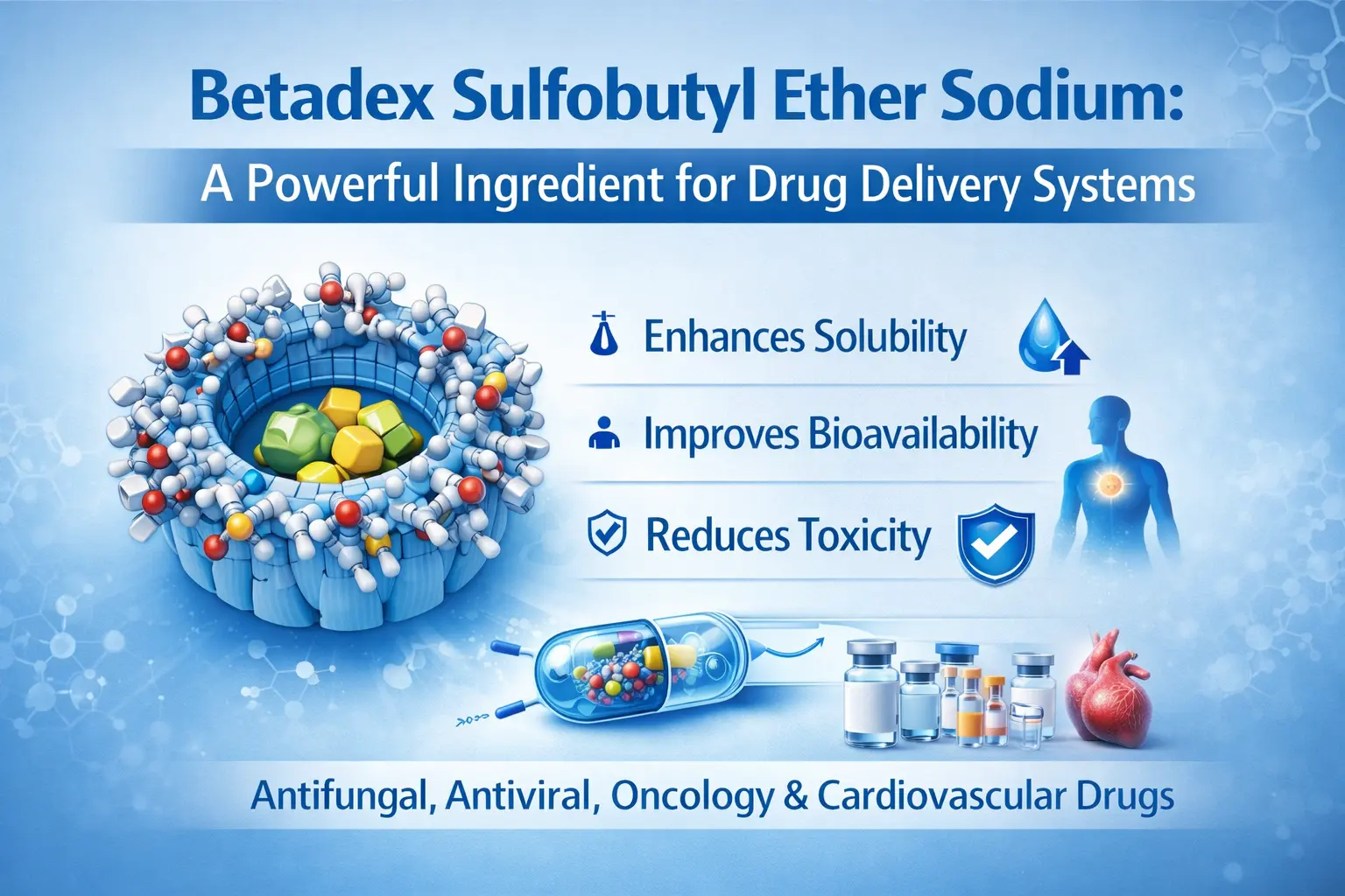 Betadex Sulfobutylether-Natrium: Ein leistungsstarker Inhaltsstoff für Arzneimittelabgabesysteme